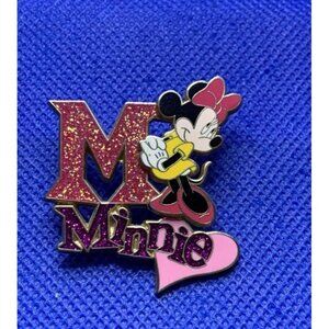 2007 M Is For Minnie Mouse Glitter Pin On Pin Hinged Disney‎ Trading Pin RARE